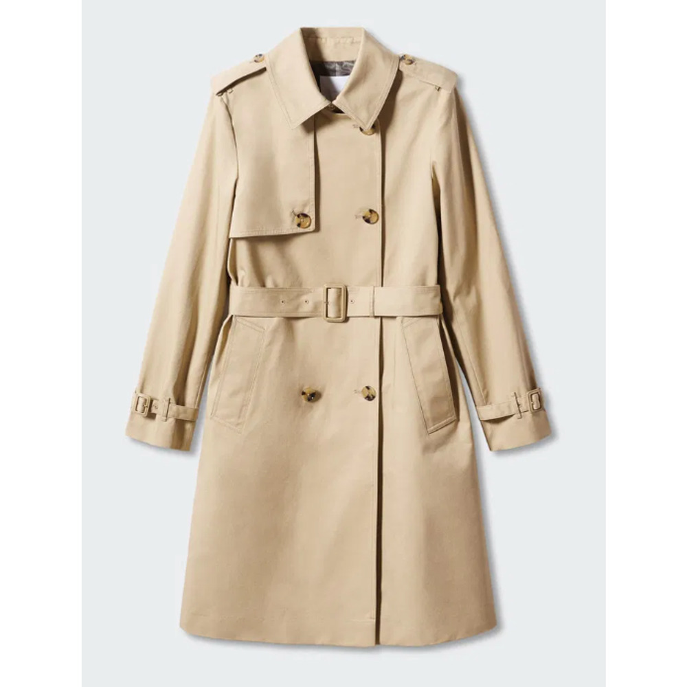 NEW MANGO BEIGE POLANA CLASSIC TRENCH JACKET COAT WITH BELT SZ XXS